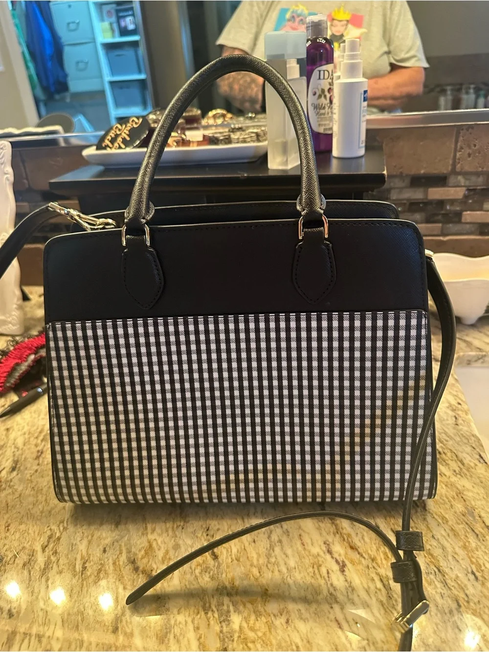 kate spade Black Gingham Top-Handle Satchel